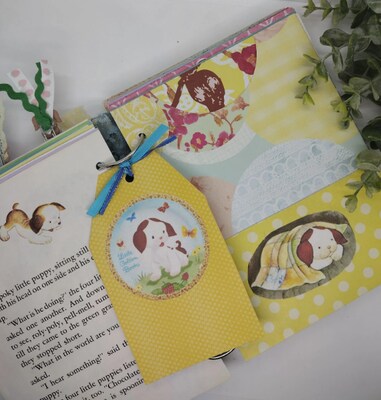 Poky Little Puppy Little Golden Book Junk Journal, Poky Little puppy Album, Scrapbook, Baby Book Gift - image4